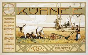 Reproduction of a poster advertising 'Kuhnee' Agricultural Manufacturers (Arpad Basch) - Muzeo.com