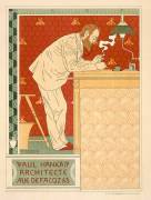 Reproduction of a poster advertising the architectural practice of Paul Hankar (Adolphe Louis Charles Crespin) - Muzeo.com