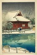 Snow at Shinobazu Benten Shrine (Hasui Kawase) - Muzeo.com