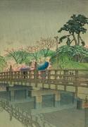 Spring Rain at Benkei Bridge (Hasui Kawase) - Muzeo.com