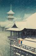 Spring Snow at Kiyomizu Temple, Kyoto (Hasui Kawase) - Muzeo.com