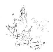 The Pope weighs heavily on the Church (Aubrey Beardsley) - Muzeo.com
