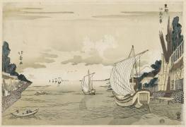 Viex of Tsukudajima at Edo (Hokuju Shotei) - Muzeo.com