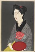 Woman Holding a Tray, 1920 (Goyo Hashigushi) - Muzeo.com