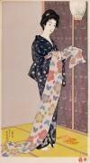 Young woman in a summer kimono, 1920 (Goyo Hashigushi) - Muzeo.com
