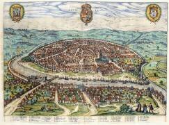 Plan and view of Seville (Georg Braun) - Muzeo.com